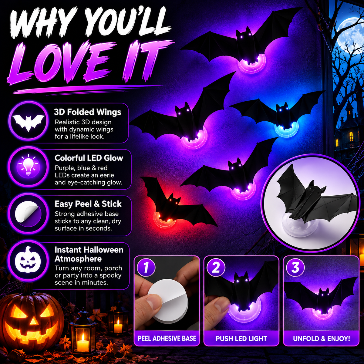 BatGlow™ | Spooky LED Halloween Neon Wall Light